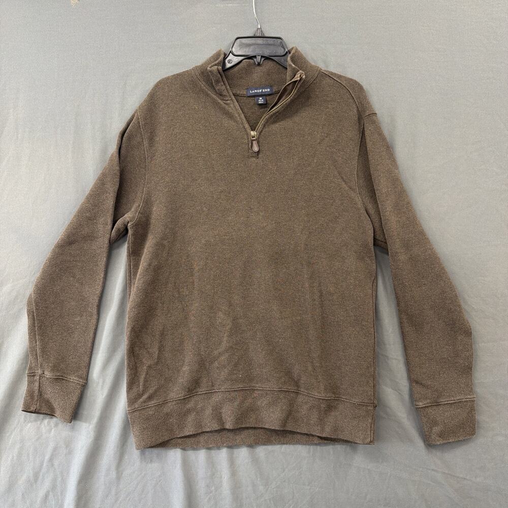 Lands End Men’s Sweater Quarter Zip Size M Baumwoole